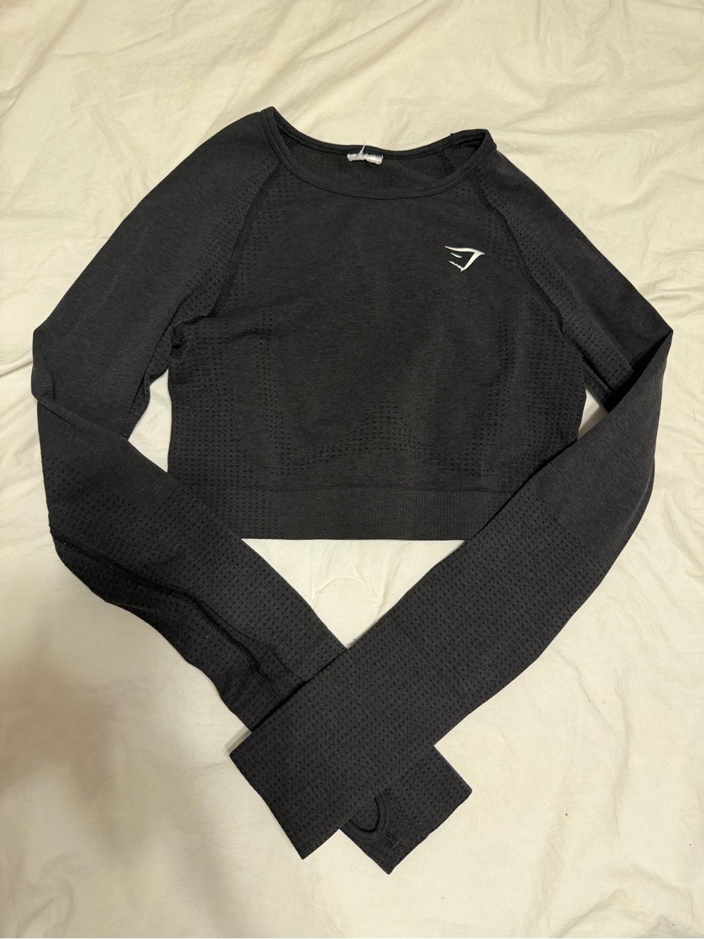 Gymshark Black Long-Sleeve Crop Top